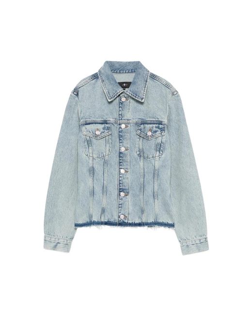 7 For All Mankind Blue Denim Jackets