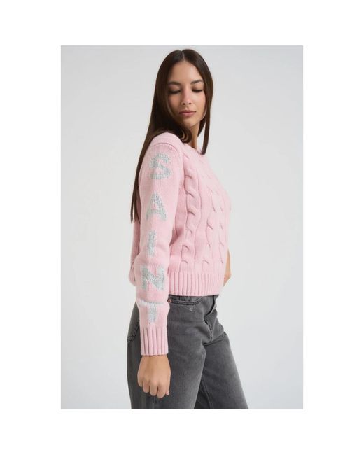 Mc2 Saint Barth Pink Round-Neck Knitwear