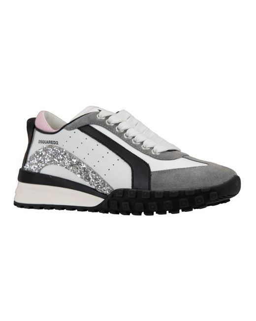 DSquared² Gray Leder sneakers mit schnürung