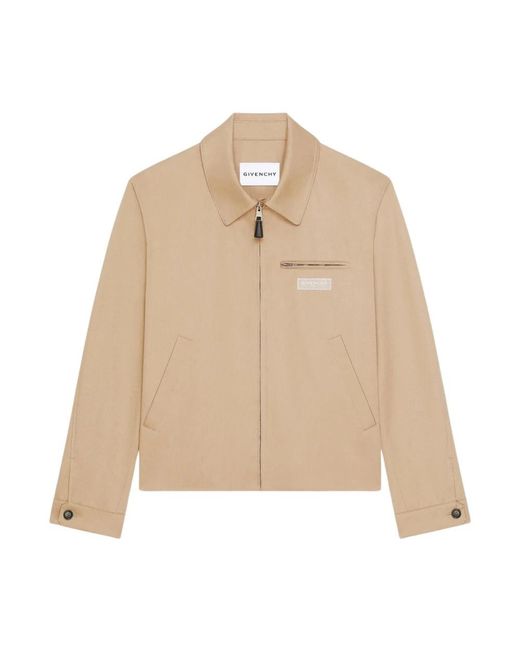 Givenchy Logo Patch Zip Jacket in het Natural voor heren