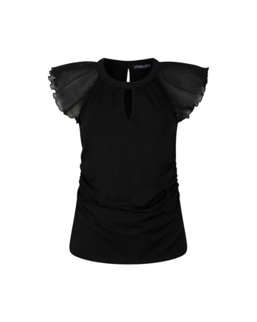 Jansen Amsterdam Black Schwarzes Tignes Top Für Frauen