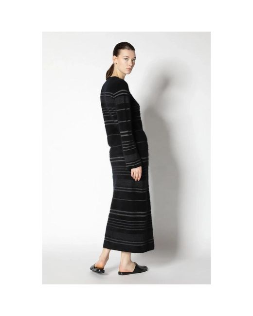 SMINFINITY Gestreepte Maxi Rok in het Black
