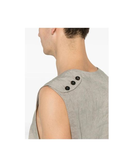 Ziggy Chen Natural Sleeveless Tops for men