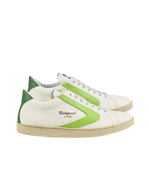 Valsport 1920 Weiß Limette Flagge Leder Wildleder Mix in Green für Herren