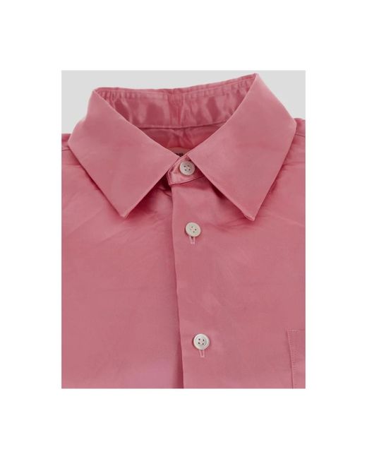 Comme des Garçons Pink Polyester knitterhemd