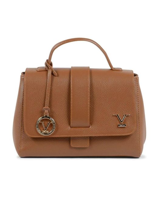 19V69 Italia by Versace Brown Braune leder handtasche bc10280