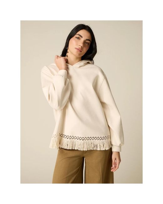 Hoodies Oltre de color Natural