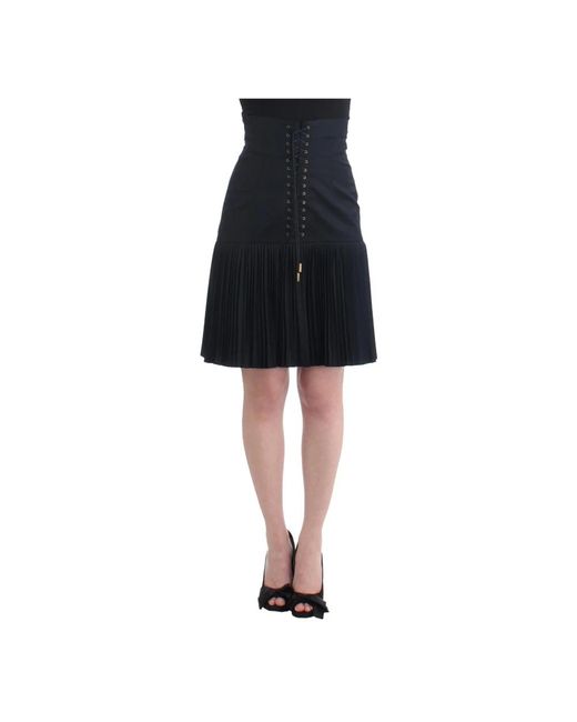 Black pleated laced skirt di Roberto Cavalli