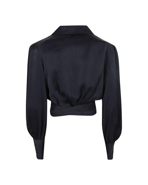 Navy top avvolgente in seta di Zimmermann in Blue