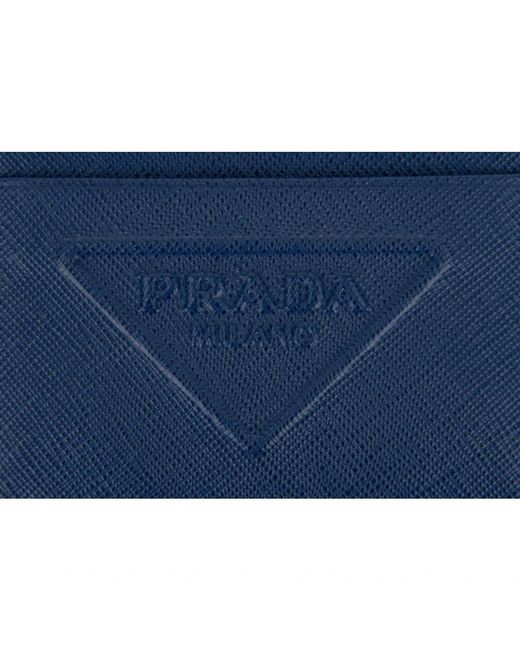 Prada Leder kartenetui in Blue für Herren