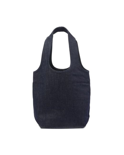 A.P.C. Blue Blau Denim Tote Tasche Mit Logo