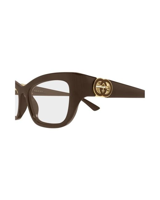 Gucci Brown Interlocking-G Cat-Eye Rahmen
