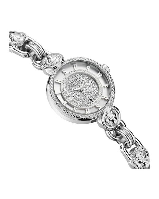 Versus Accessoires ,Grijs ,Les Docks Armbandhorloge Van Rvs in het Metallic