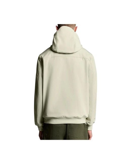 Lyle & Scott Softshell Fleece Back Jas Grijs Taupe in het Natural voor heren
