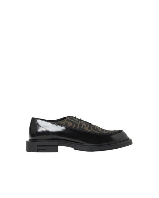 Fendi Jacquard Leder Oxford Schuhe in Black für Herren