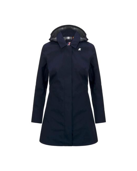 K-Way Blue Single-Breasted Coats