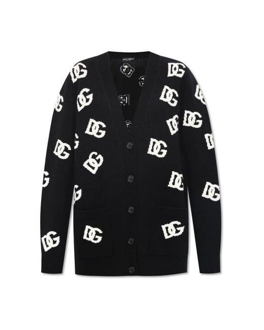Dolce & Gabbana Black Monogrammierter cardigan