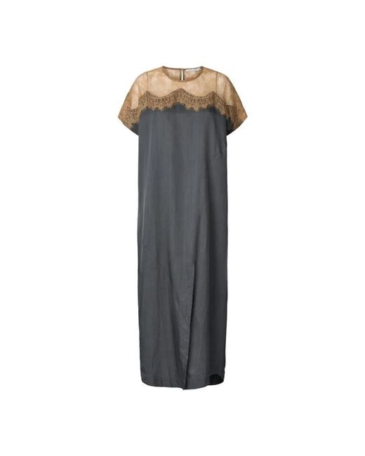 Rabens Saloner Gray Midi Dresses