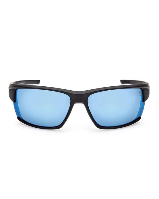 Timberland Rechthoekige Gepolariseerde Zonnebril Blauw Gespiegeld in het Blue