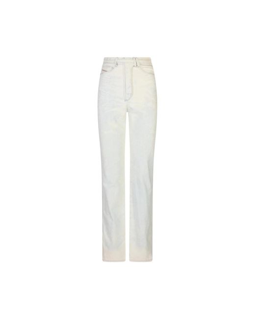 DIESEL White Straight Fit Jeans