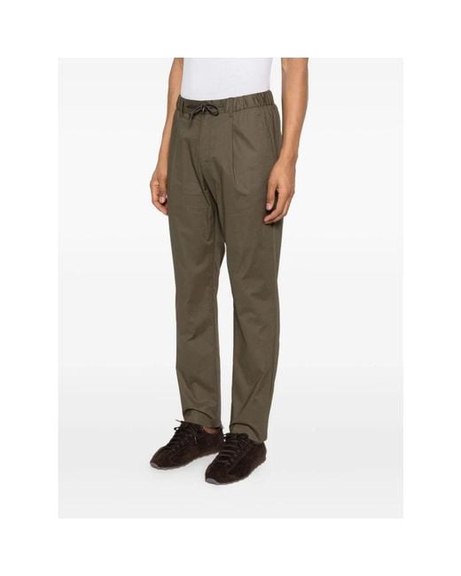 Herno Green Straight Trousers for men