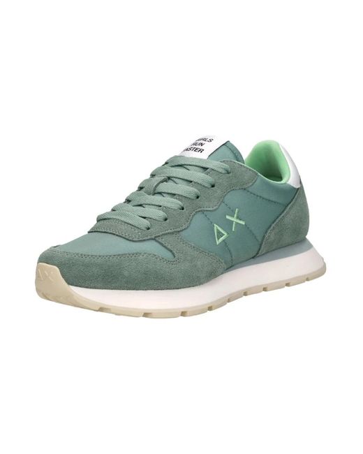 Sun 68 Ally Solid Nylon Sneakers in het Green