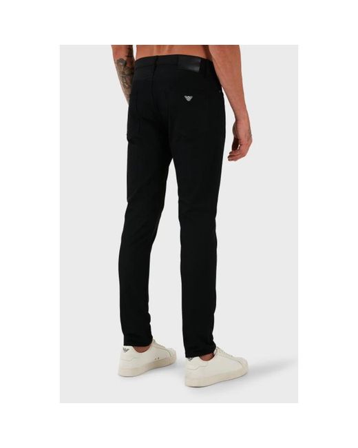 Emporio Armani Black Slim-Fit Trousers for men