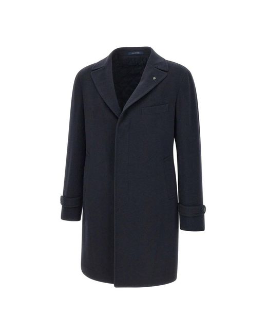 Tagliatore Blue Single-Breasted Coats for men
