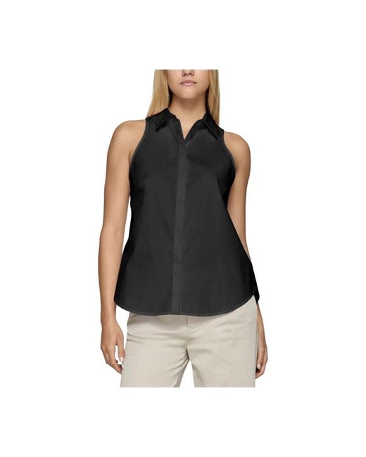 Dondup Black Ärmellose Baumwollbluse