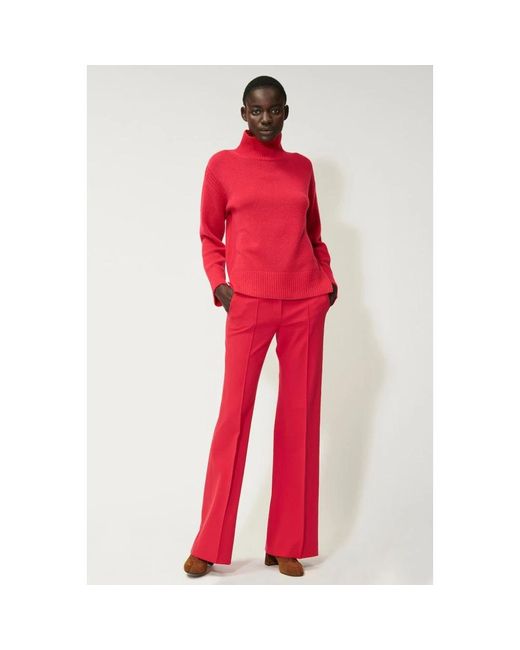 Luisa Cerano Red Wide Trousers