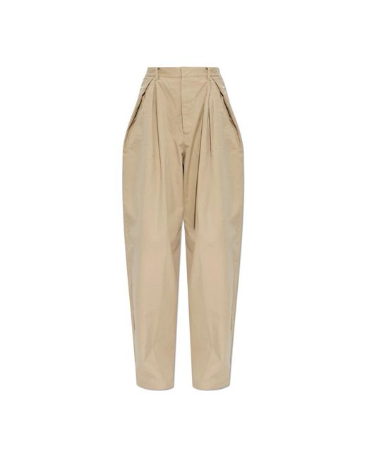 DSquared² Pleated Palazzo Pants in het Natural