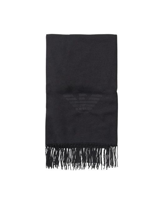 Emporio Armani Black Winter Scarves for men