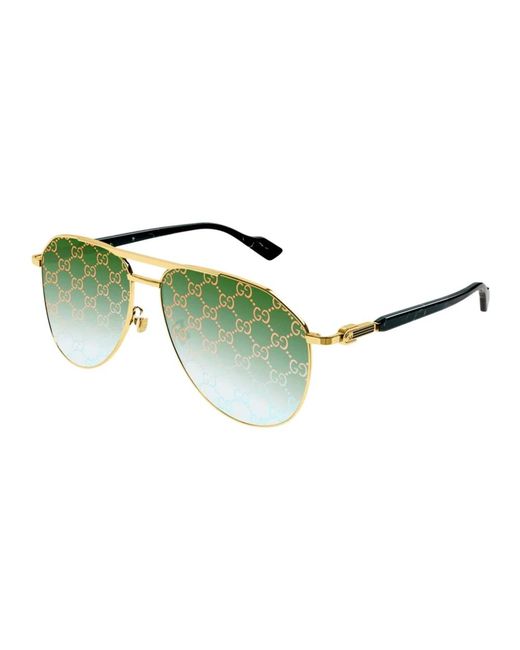 Gucci Green Vintage-inspirierte oversize piloten sonnenbrille