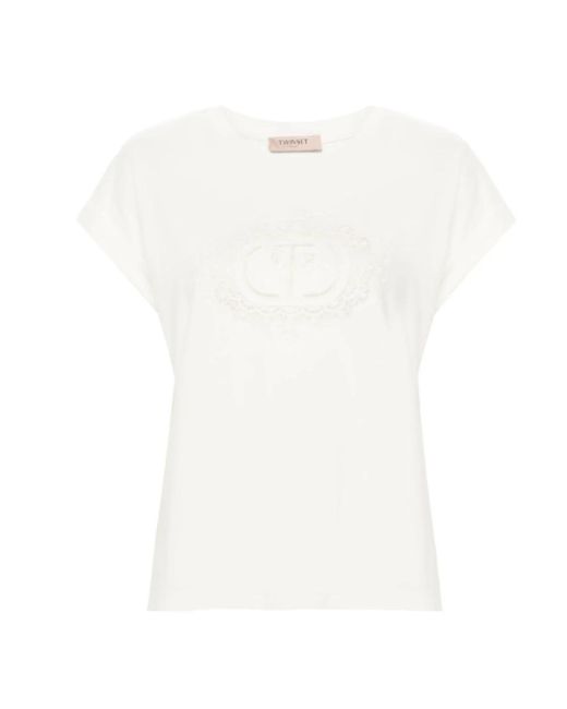T-shirt e polo in cotone bianco di Twin Set in White