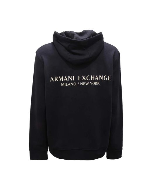 Armani Exchange Sweatshirt Met Fleece Voering in het Blue voor heren