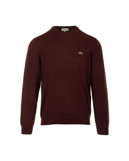 Lacoste Purple Round-Neck Knitwear for men