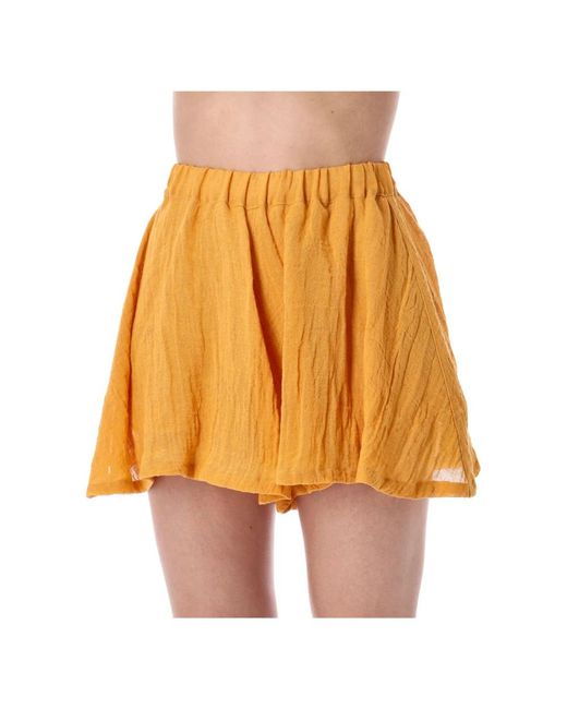 120% Lino Orange Short Shorts
