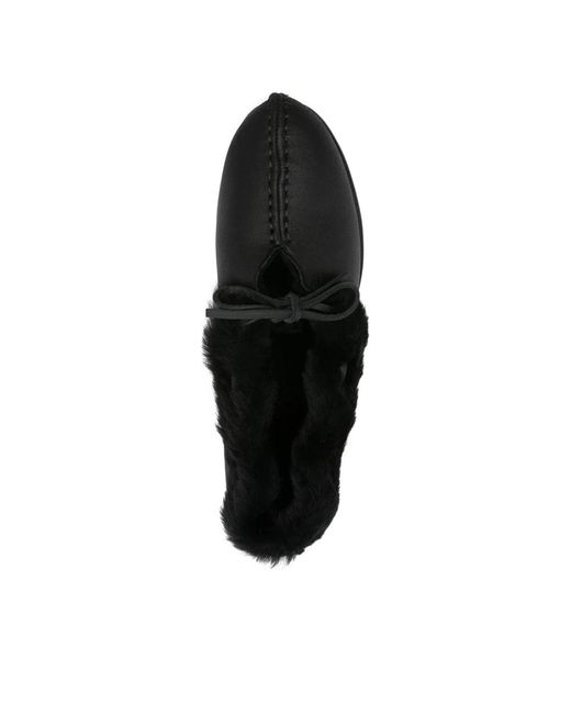 Hereu Leren Loafers Met Afwerking in het Black