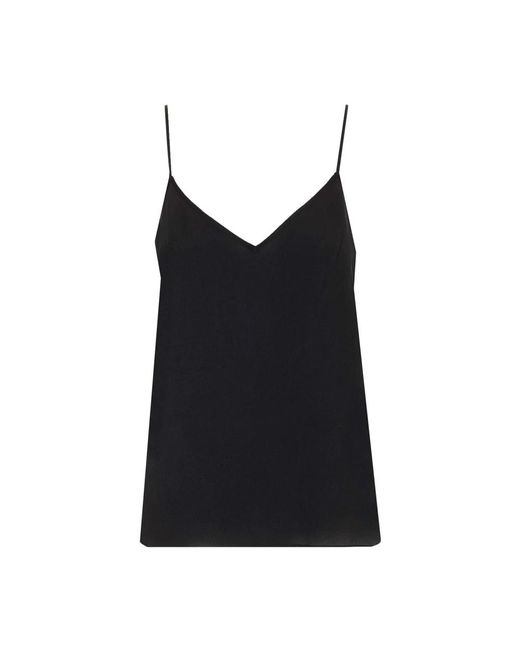 Equipment Black Sleeveless Tops