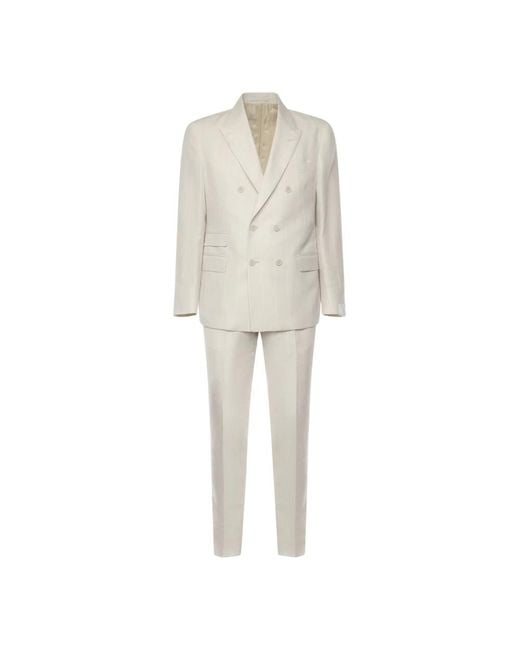 Eleventy Natural Double Breasted Suits for men