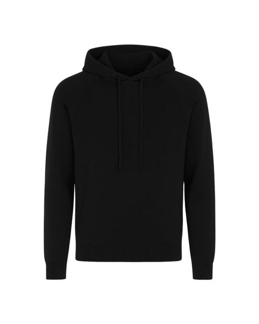 Paolo Pecora Zwarte Hoodie Met Raglanmouwen in het Black voor heren