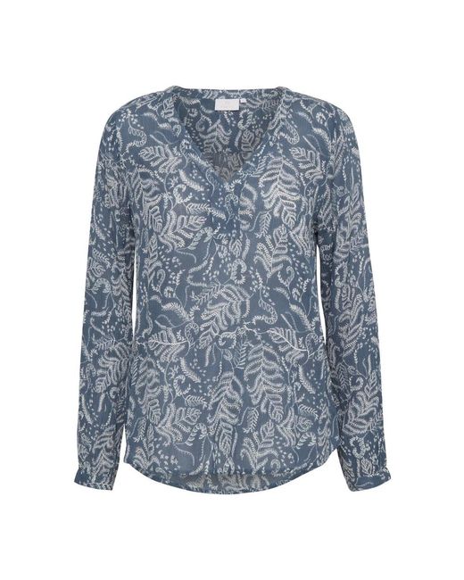 Kaffe Overhemden ,Blauw ,Geisa Blouse Flint Stone Top in het Blue