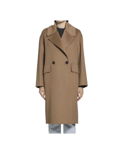 Max Mara Brown Double-Breasted Coats
