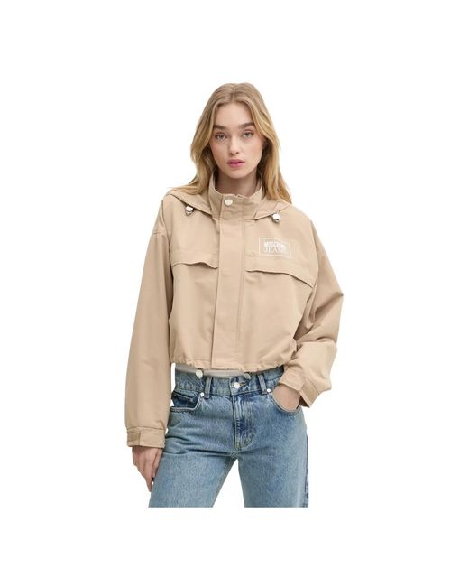Moschino Printed Light Jacket in het Natural