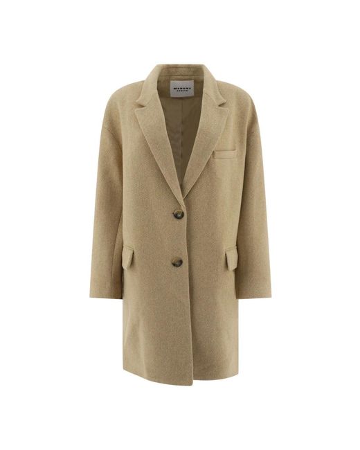 Single-Breasted Coats Isabel Marant de color Natural