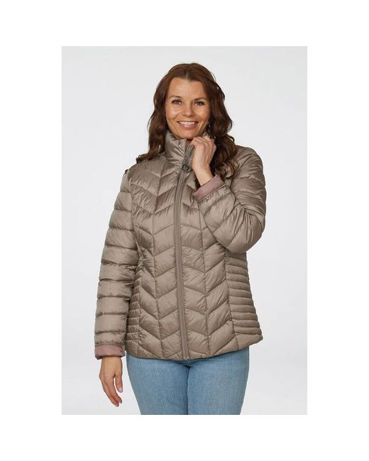 Danwear Jassen ,Bruin ,Polyester Luxe Taupe Donsjas Gunda 33 in het Brown