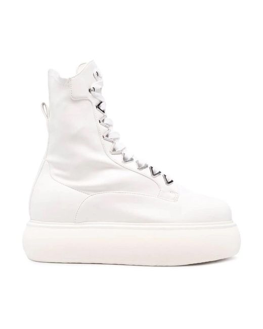 Shoes > boots > lace-up boots The Attico en coloris White
