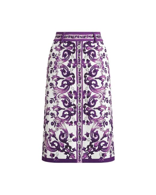 Dolce & Gabbana Purple Midi Skirts