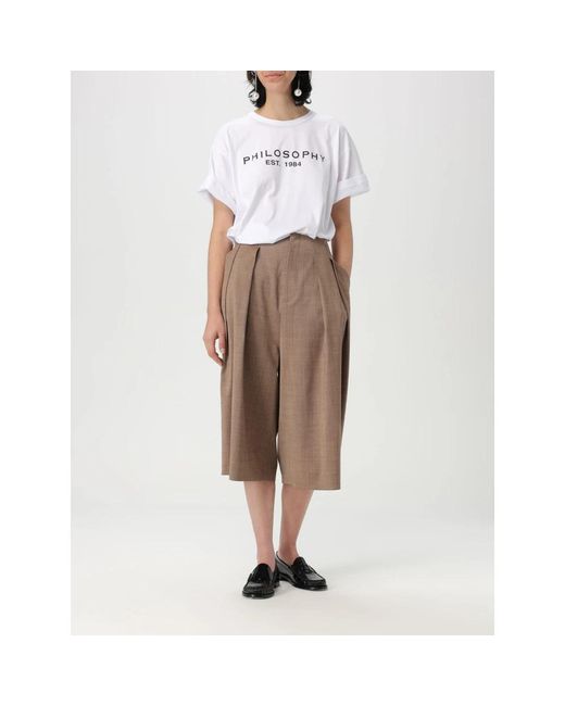 Philosophy Di Lorenzo Serafini Natural Cropped Trousers