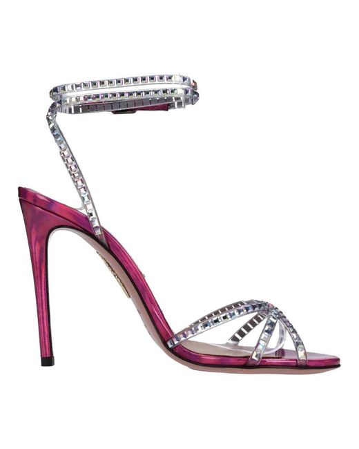 Aquazzura Metallic Sandalen Fuchsia